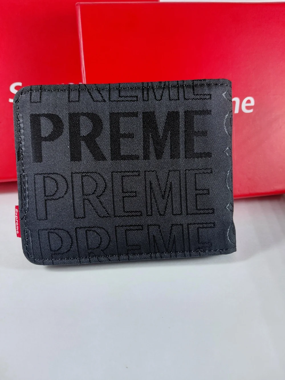 Supreme Black Embossed Wallet - Men's Accessory